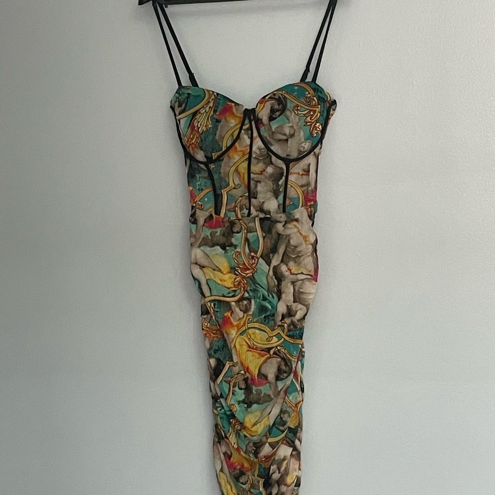 Elegant Multicolor Printed Dress